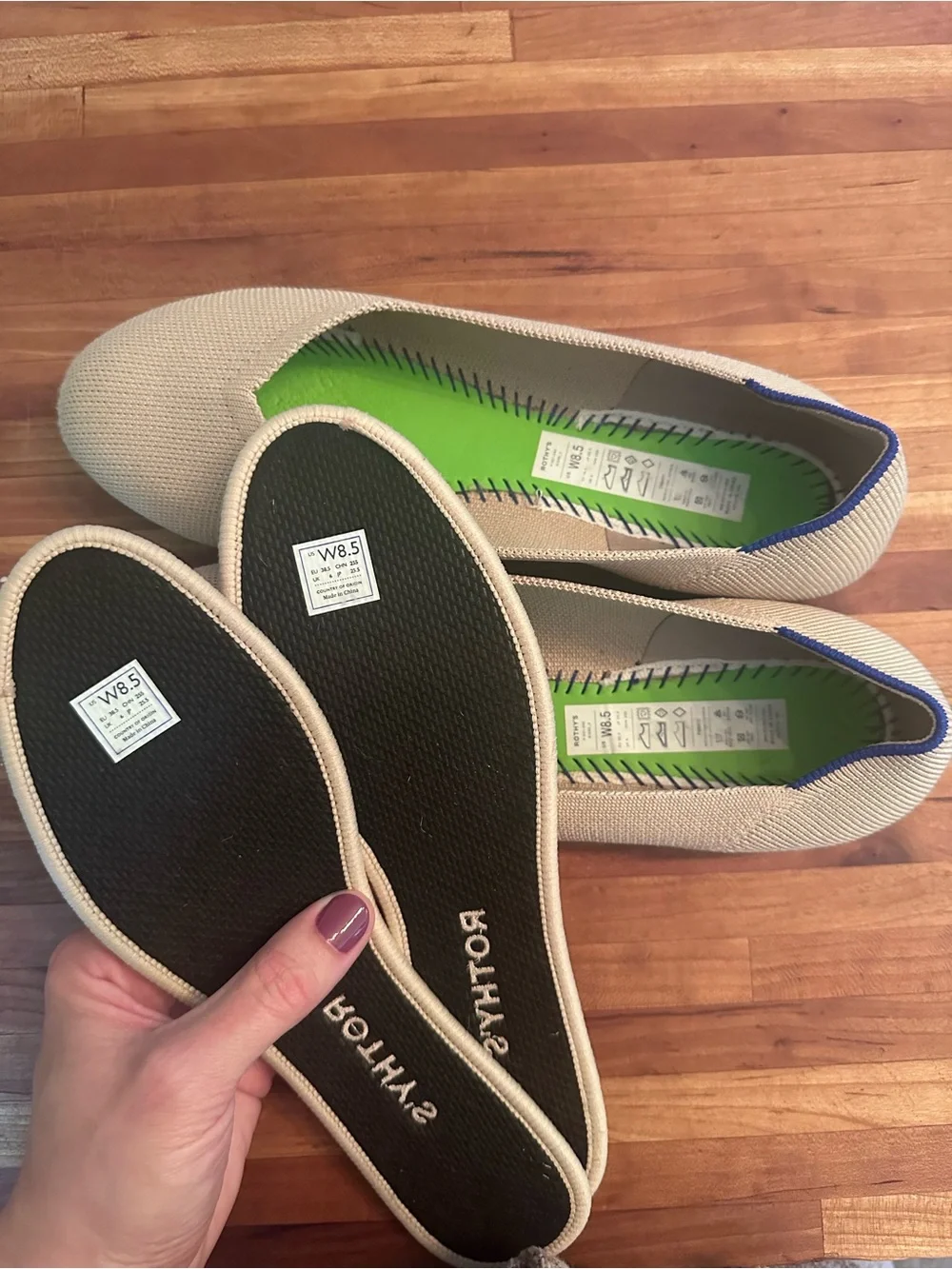 Rothy's Ecru Colored Round Toe Flats